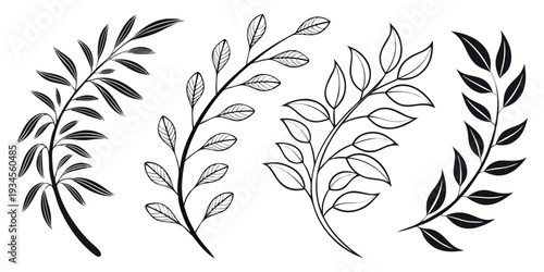 A collection of intricate and elegant leaf designs in a symmetrical pattern