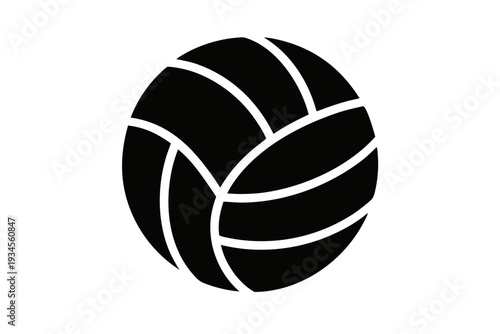 Volleyball silhouette vector, Volleyball icon, Volleyball black symbol
