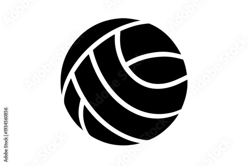 Volleyball silhouette vector, Volleyball icon, Volleyball black symbol

