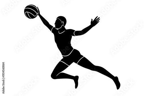 volleyball player silhouette vector, volleyball  icon