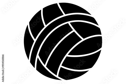 Volleyball silhouette vector, Volleyball icon, Volleyball black symbol
