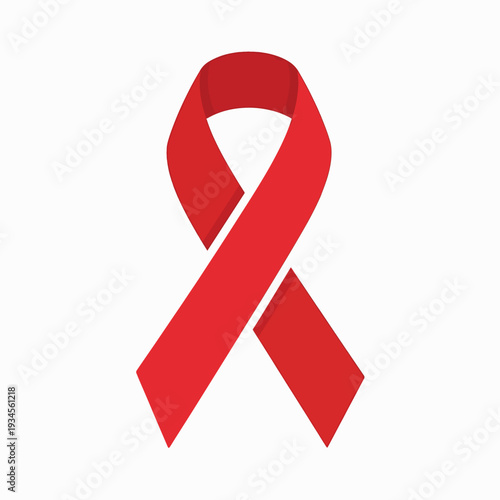 Red awareness ribbon symbol.