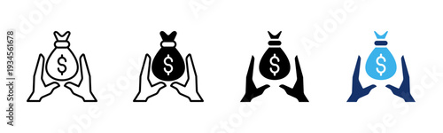 Funding Support icon sheet multiple style collection