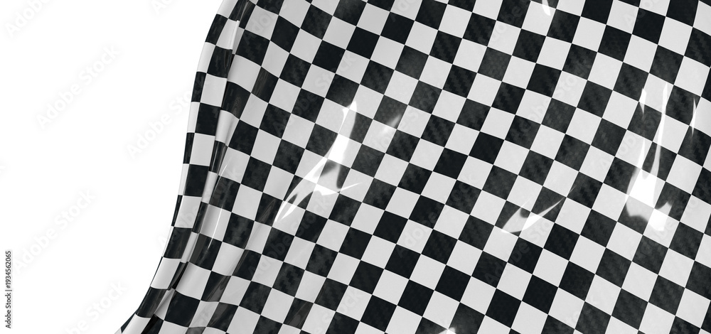 Obraz premium Abstract image of a checkered flag with movement and light reflections, perfect for design and concepts like success and