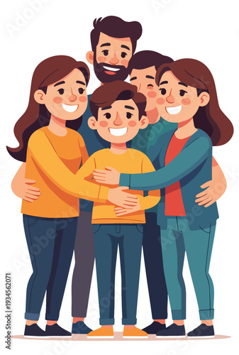 amici  e amiche che si abbracciano che si vogliono bene festa compleanno anniversario o uscita tra persone amichevoli vettoriale 