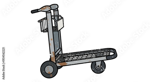 Airport Luggage Cart with Rusty Details