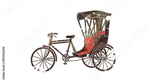 Rickshaw transport bicycle with passenger seat and canopy