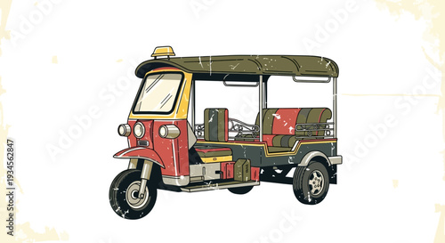 Tuk Tuk Vehicle Illustration