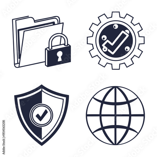 Icons representing security and settings