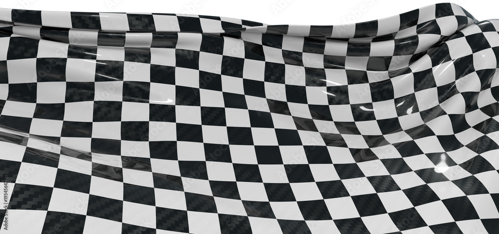 Obraz premium Black and white checkered pattern on a flag. Use for backgrounds in your racing or speed projects. Excellent for graphic