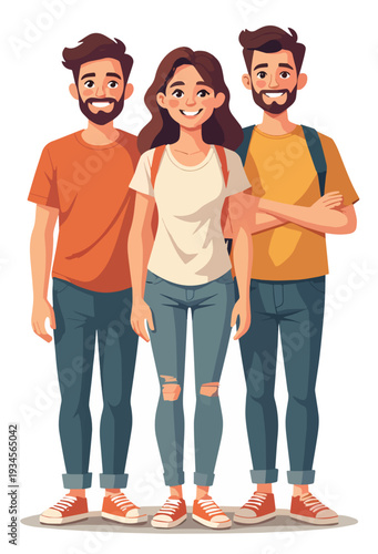 gruppo di amici che sorridono vettoriale 