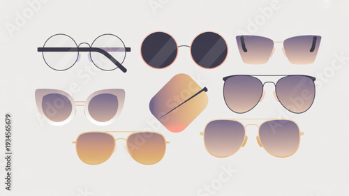 Sunglasses on a white background represent style, fashion, and eye protection. The clean, bright background emphasizes the shape, design, and color of the sunglasses, making them the focal point of th