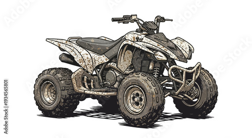 Muddy ATV Quad Bike Illustration