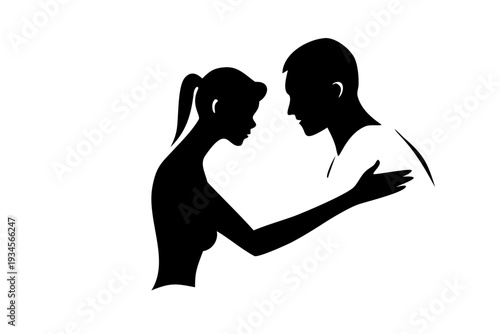 A couple in a romantic embrace