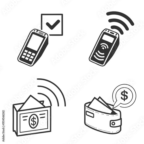 Mobile payment and money transfer illustration