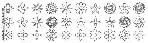  set of different designs for a flower