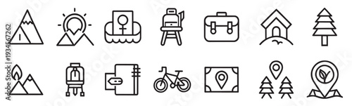  map tourism camping hiking direction bonfire backpack