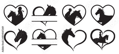 horse heart horse split name frame horse monogram cut 
