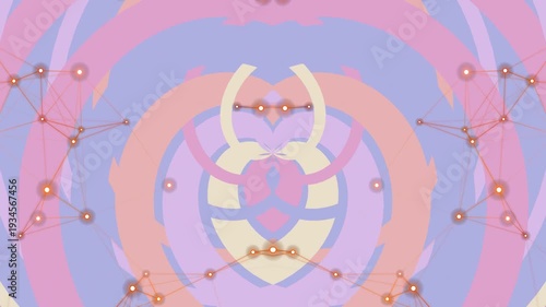 Abstract Psychedelic Swirls with Geometric Network Overlay and Soft Lighting