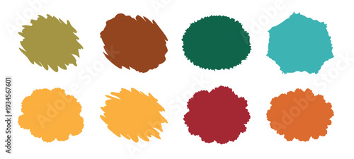 paint texture set flat illustration on white background