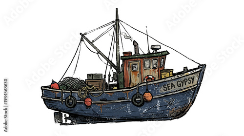 Fishing boat Sea Gypsy illustration