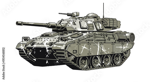 Modern military tank illustration