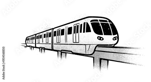 Modern Monorail Train