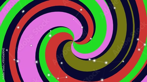 Colorful Spiral with Star Constellations and Glowing Particles