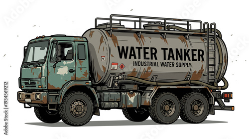 Rusty Water Tanker Truck for Industrial Supply