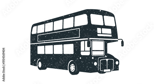 Vintage Double Decker Bus Silhouette