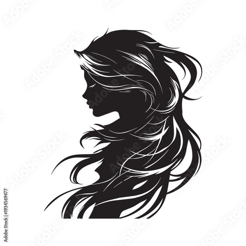 woman with long black hair
