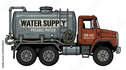 Water Supply Truck delivering potable water