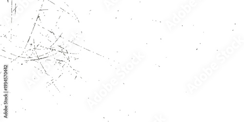 Distressed vintage texture with abstract black lines and specks on a bright white background