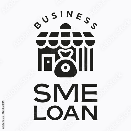 A black and white logo for sme loan services