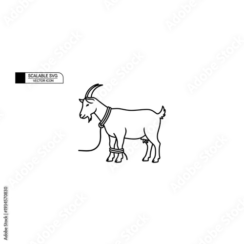 Minimalist Goat Line Art Illustration for Farm and Nature Themes