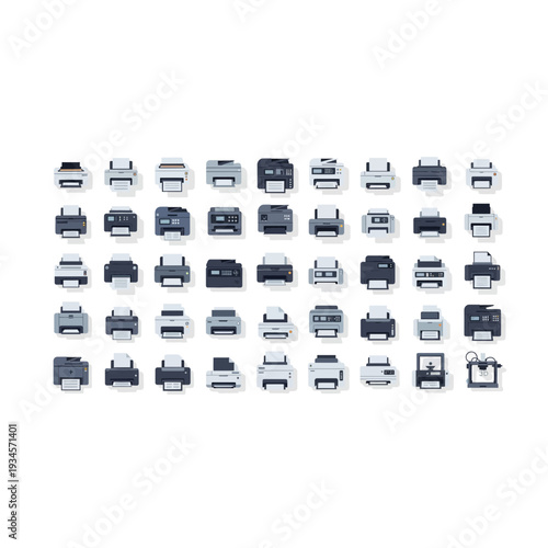 Large Collection of Office Printer and Copier Icons