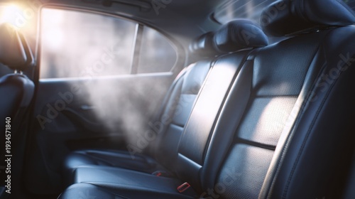 Wallpaper Mural hyperrealistic close up of vacuum cleaning car interior seats in spring daylight, fresh clean atmosphere, natural light entering through windows Torontodigital.ca