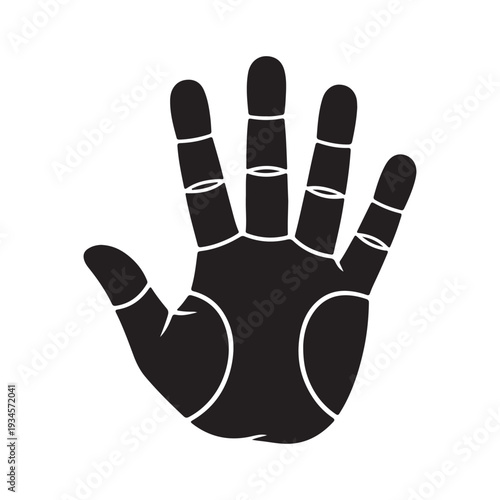 Open Palm Silhouette: A clean, bold graphic of an open hand, exuding an aura of peace, clarity, and open-mindedness, lending itself to a multitude of creative uses.