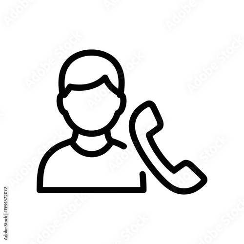 Business professional answering phone call flat icon vector illustration