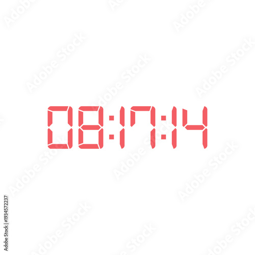 LED digital clock number for counter or calculator mockup design