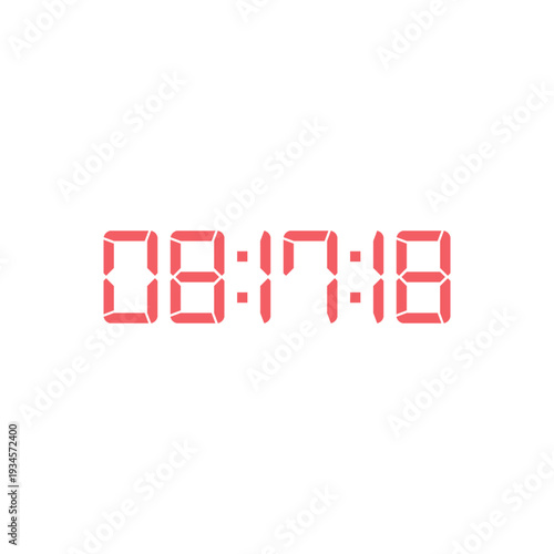 LED digital clock number for counter or calculator mockup design