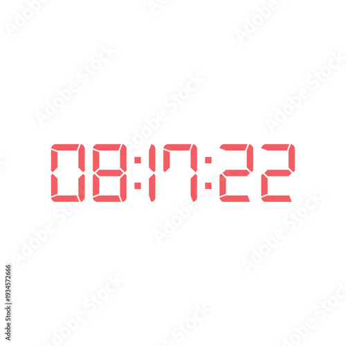 LED digital clock number for counter or calculator mockup design