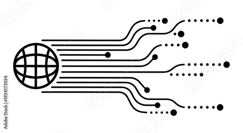 Modern globe network illustration with dynamic connections