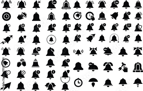 Set of 60 bell icons vector