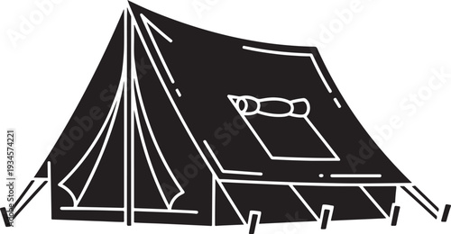 Classic Ridge Camping Tent Silhouette for Outdoor Adventure