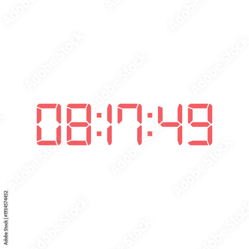 LED digital clock number for counter or calculator mockup design