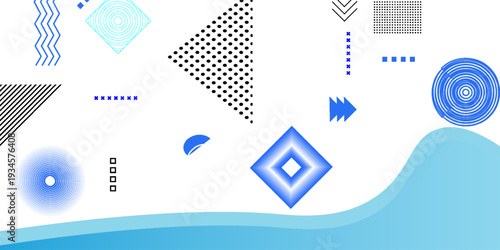 Abstract geometric blue and dark navy color background with circle shape. Vector, illustration Modern blue abstract background