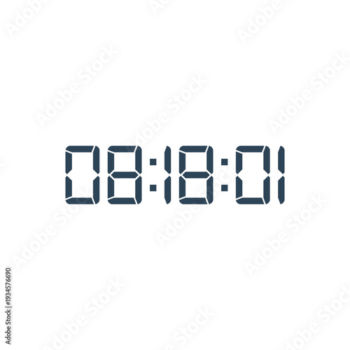 LED digital clock number for counter or calculator mockup design