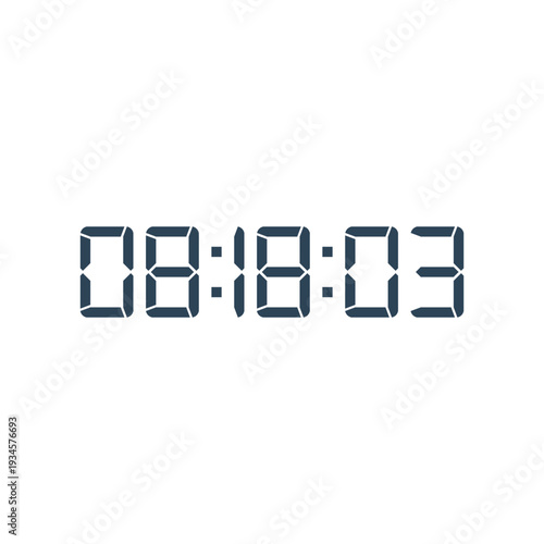 LED digital clock number for counter or calculator mockup design