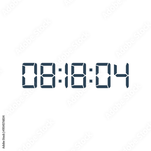 LED digital clock number for counter or calculator mockup design
